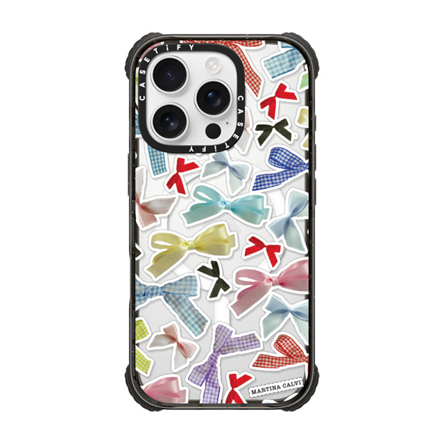 Martina Martian x CASETiFY iPhone 16 Pro ケース Ribbon ブラック ウルトラ インパクトケース MagSafe 対応 Bow Stickers Father's Day Martina Martian x CASETiFY iPhone 16 Pro ケース Ribbon ブラック ウルトラ インパクトケース MagSafe 対応 Bow Stickers Father's Day