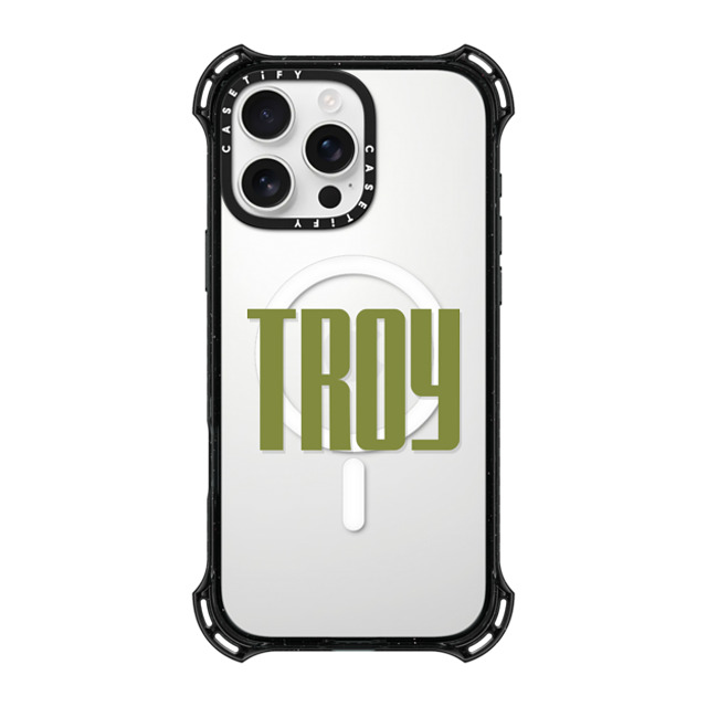 CASETiFY iPhone 16 Pro Max ケース ブラック バウンスケース Custom Case - Troy