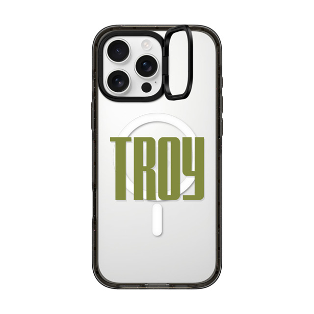 CASETiFY iPhone 16 Pro Max ケース ブラック インパクトリングスタンドケース MagSafe対応 Custom Case - Troy