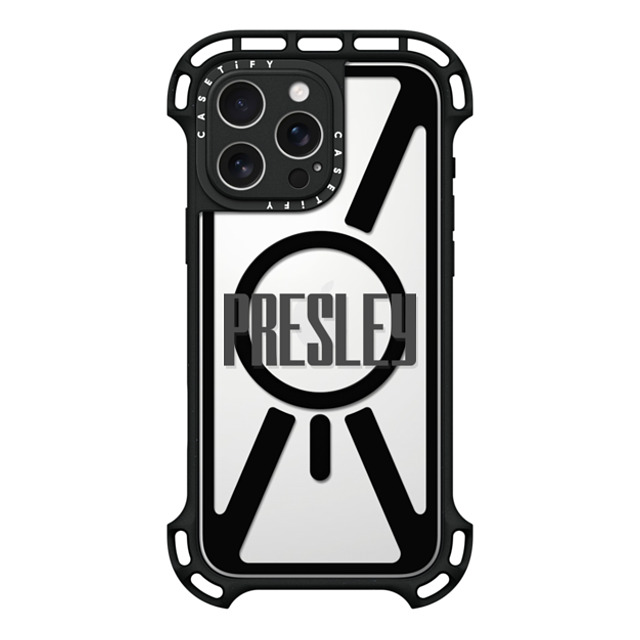 CASETiFY iPhone 16 Pro Max ケース ブラック ウルトラ バウンスケース MagSafe対応 Custom Case - Presley