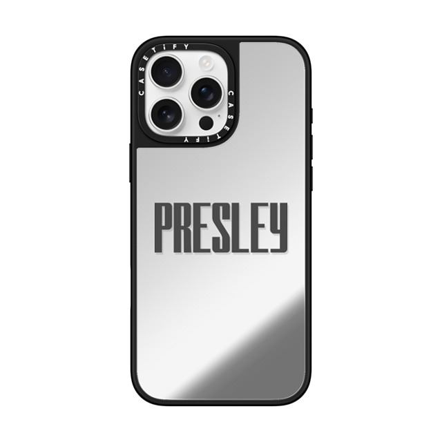 CASETiFY iPhone 16 Pro Max ケース Silver on Black ミラーケース MagSafe対応 Custom Case - Presley