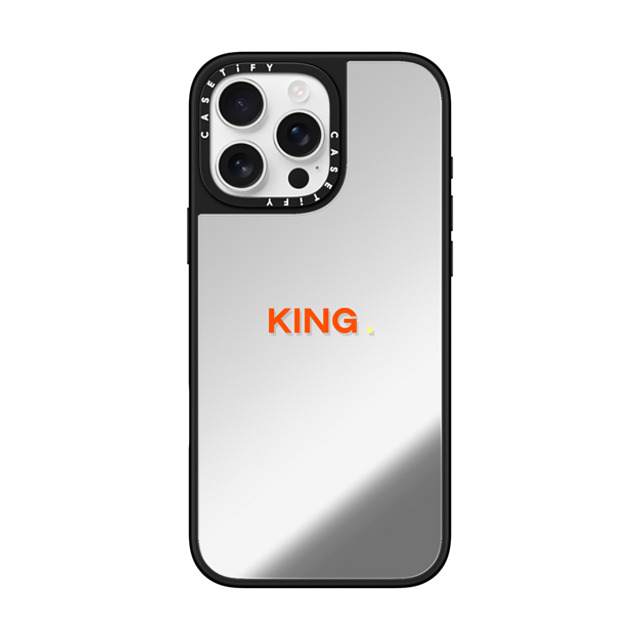 CASETiFY iPhone 16 Pro Max ケース Silver on Black ミラーケース MagSafe対応 Custom Case - King.