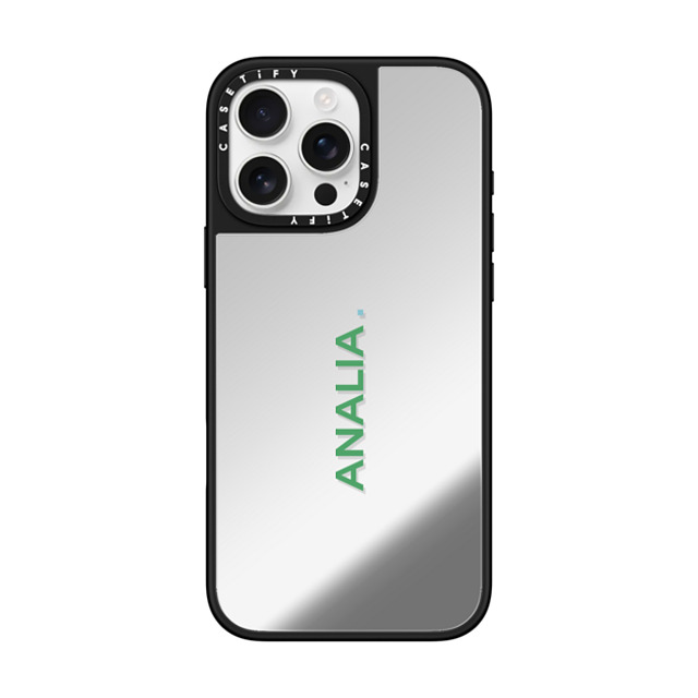 CASETiFY iPhone 16 Pro Max ケース Silver on Black ミラーケース MagSafe対応 Custom Case - Analia.