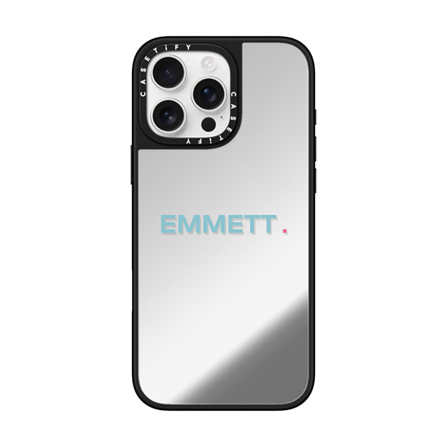 CASETiFY iPhone 16 Pro Max ケース Silver on Black ミラーケース MagSafe対応 Custom Case - Emmett.