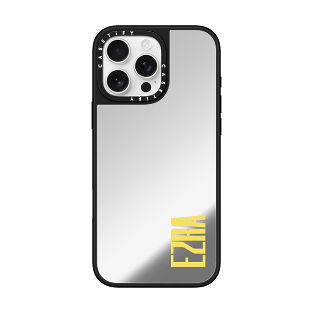 CASETiFY iPhone 16 Pro Max ケース Silver on Black ミラーケース MagSafe対応 Custom Case - Ezra