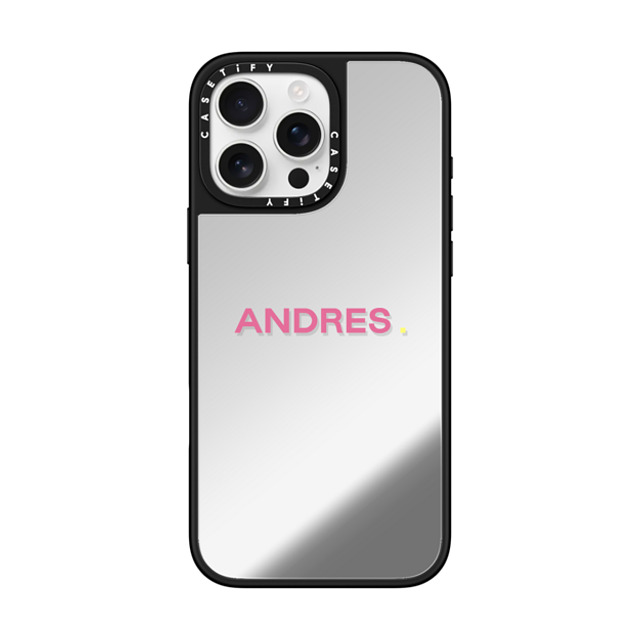 CASETiFY iPhone 16 Pro Max ケース Silver on Black ミラーケース MagSafe対応 Custom Case - Andres.