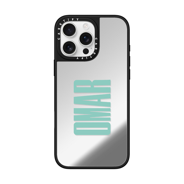 CASETiFY iPhone 16 Pro Max ケース Silver on Black ミラーケース MagSafe対応 Custom Case - Omar