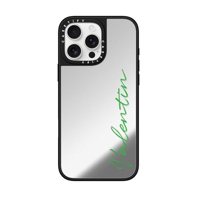 CASETiFY iPhone 16 Pro Max ケース Silver on Black ミラーケース MagSafe対応 Custom Case - Valentin