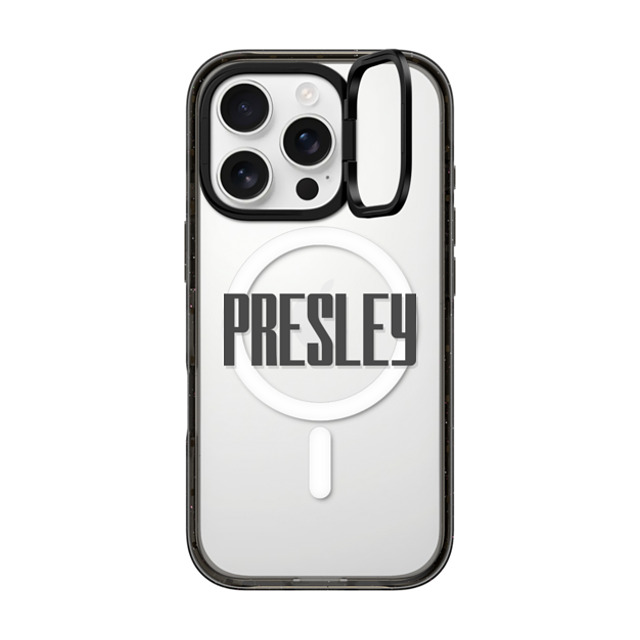 CASETiFY iPhone 16 Pro ケース ブラック インパクトリングスタンドケース MagSafe対応 Custom Case - Presley