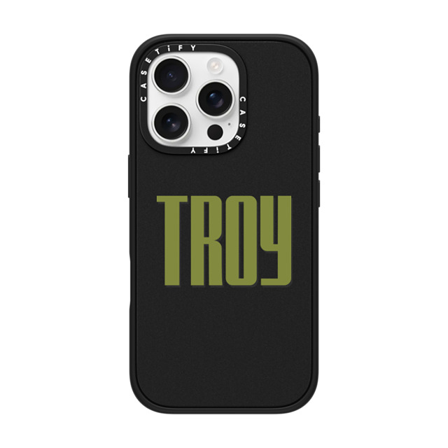 CASETiFY iPhone 16 Pro ケース マットブラック インパクトケース MagSafe対応 Custom Case - Troy