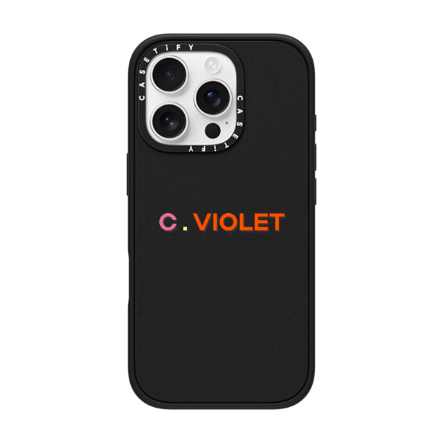 CASETiFY iPhone 16 Pro ケース マットブラック インパクトケース MagSafe対応 Custom Case - c. Violet