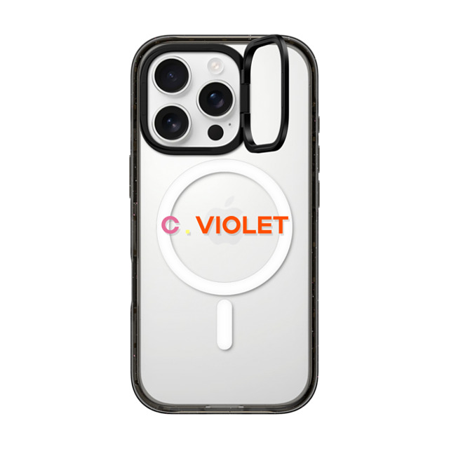 CASETiFY iPhone 16 Pro ケース ブラック インパクトリングスタンドケース MagSafe対応 Custom Case - c. Violet