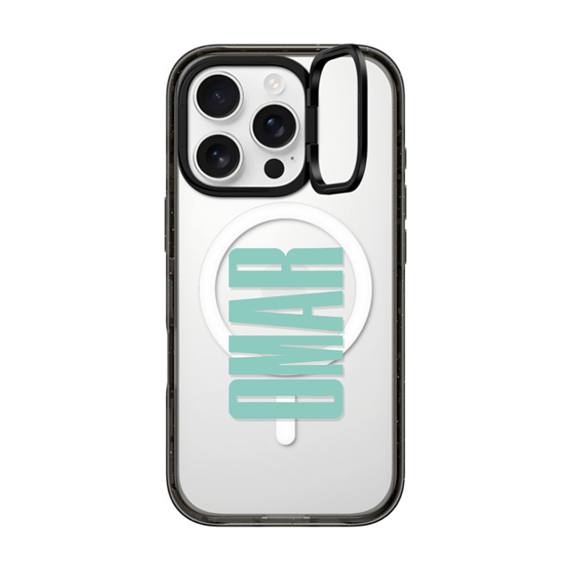 CASETiFY iPhone 16 Pro ケース ブラック インパクトリングスタンドケース MagSafe対応 Custom Case - Omar