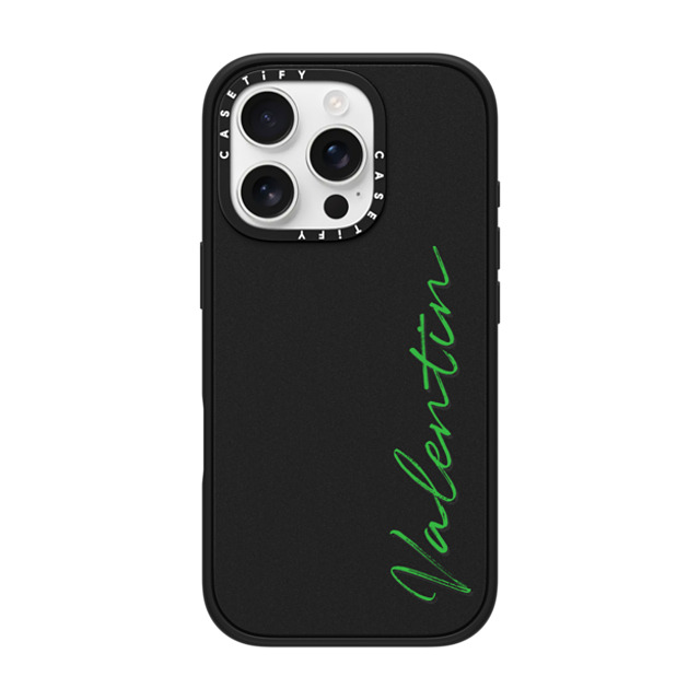 CASETiFY iPhone 16 Pro ケース マットブラック インパクトケース Custom Case - Valentin