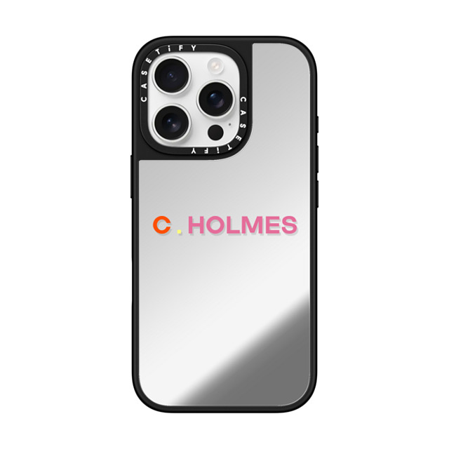 CASETiFY iPhone 16 Pro ケース Silver on Black ミラーケース MagSafe対応 Custom Case - C. Holmes