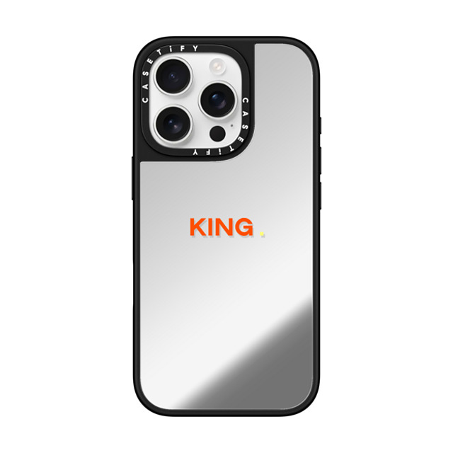 CASETiFY iPhone 16 Pro ケース Silver on Black ミラーケース MagSafe対応 Custom Case - King.