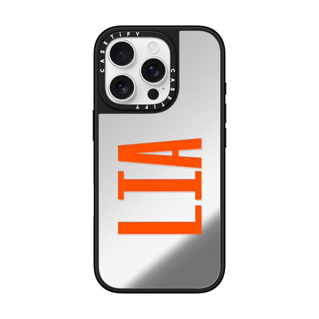 CASETiFY iPhone 16 Pro ケース Silver on Black ミラーケース MagSafe対応 Custom Case - Lia