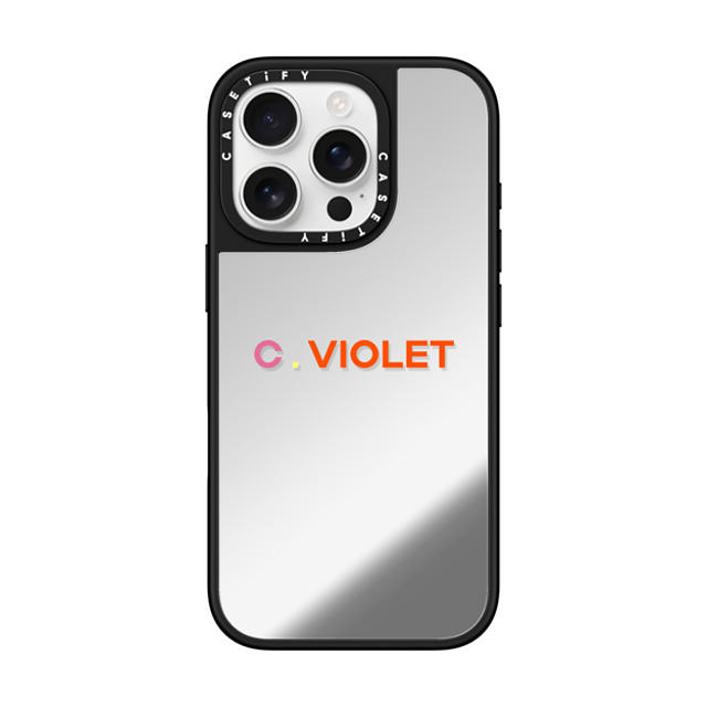 CASETiFY iPhone 16 Pro ケース Silver on Black ミラーケース MagSafe対応 Custom Case - c. Violet