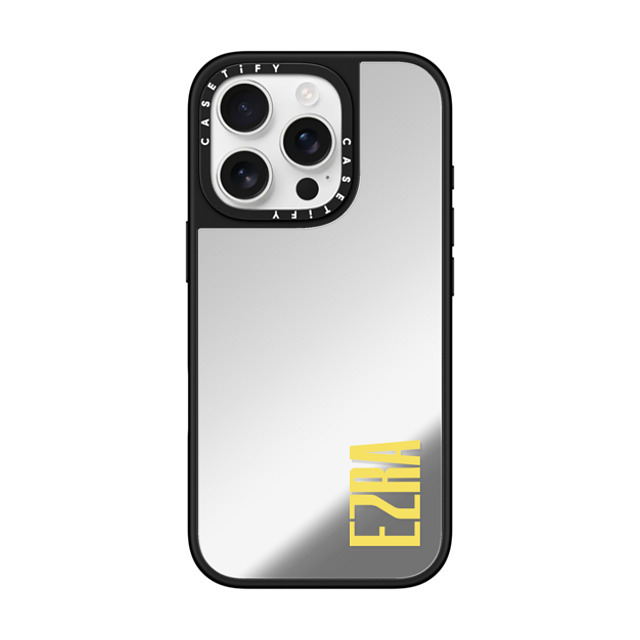 CASETiFY iPhone 16 Pro ケース Silver on Black ミラーケース MagSafe対応 Custom Case - Ezra