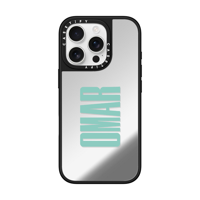 CASETiFY iPhone 16 Pro ケース Silver on Black ミラーケース MagSafe対応 Custom Case - Omar