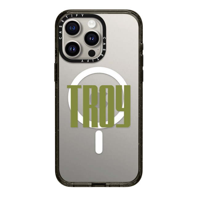 CASETiFY iPhone 15 Pro Max ケース ブラック インパクトケース MagSafe対応 Custom Case - Troy