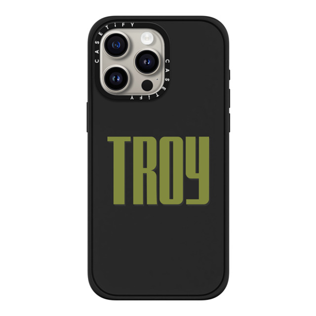 CASETiFY iPhone 15 Pro Max ケース マットブラック インパクトケース MagSafe対応 Custom Case - Troy