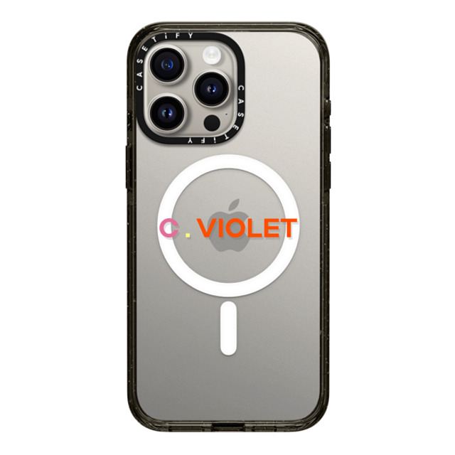 CASETiFY iPhone 15 Pro Max ケース ブラック インパクトケース MagSafe対応 Custom Case - c. Violet