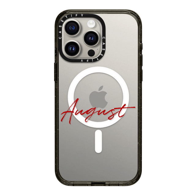 CASETiFY iPhone 15 Pro Max ケース ブラック インパクトケース MagSafe対応 Custom Case - August