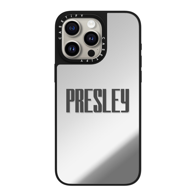 CASETiFY iPhone 15 Pro Max ケース Silver on Black ミラーケース MagSafe対応 Custom Case - Presley