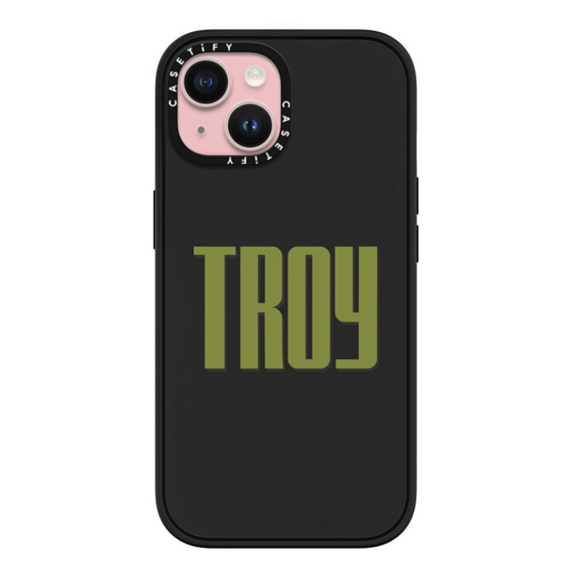 CASETiFY iPhone 15 ケース マットブラック インパクトケース MagSafe対応 Custom Case - Troy