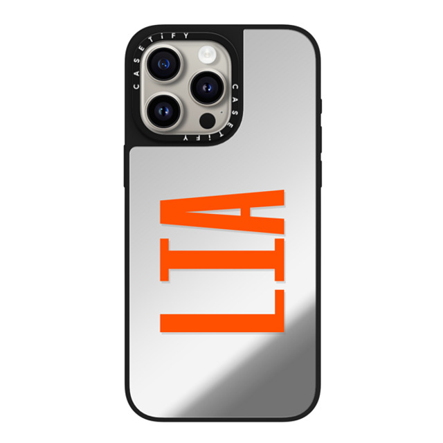 CASETiFY iPhone 15 Pro Max ケース Silver on Black ミラーケース MagSafe対応 Custom Case - Lia