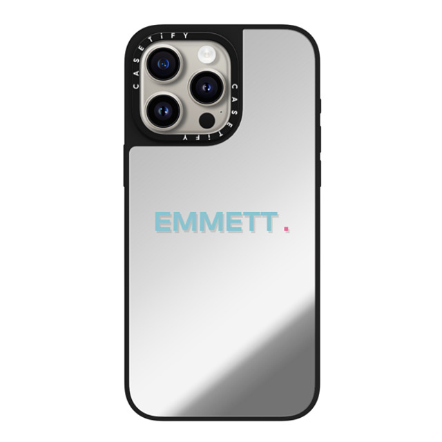 CASETiFY iPhone 15 Pro Max ケース Silver on Black ミラーケース MagSafe対応 Custom Case - Emmett.