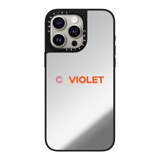 CASETiFY iPhone 15 Pro Max ケース Silver on Black ミラーケース MagSafe対応 Custom Case - c. Violet