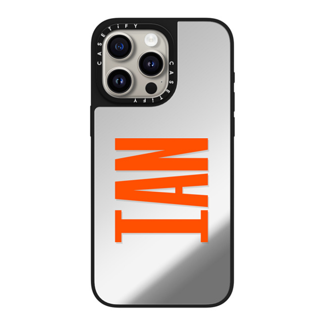 CASETiFY iPhone 15 Pro Max ケース Silver on Black ミラーケース MagSafe対応 Custom Case - Ian