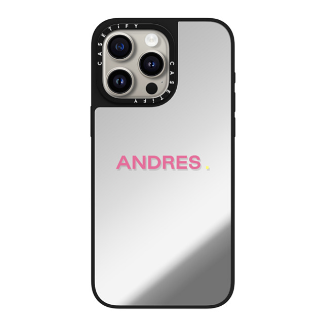 CASETiFY iPhone 15 Pro Max ケース Silver on Black ミラーケース MagSafe対応 Custom Case - Andres.