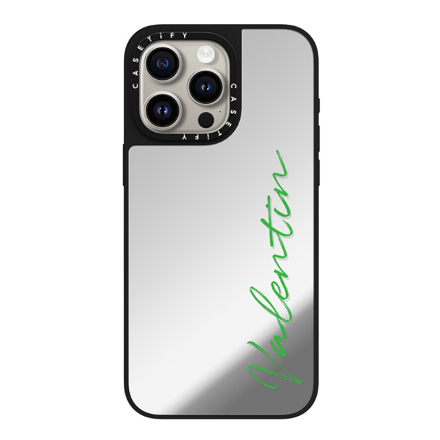 CASETiFY iPhone 15 Pro Max ケース Silver on Black ミラーケース MagSafe対応 Custom Case - Valentin