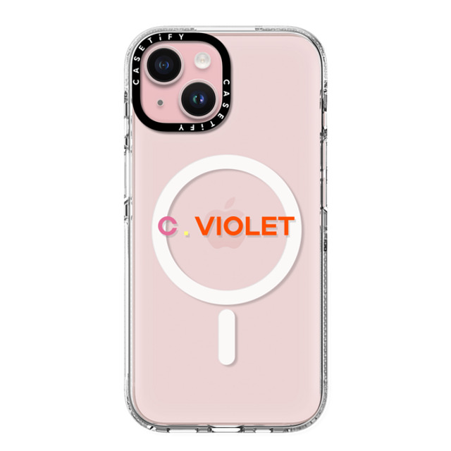 CASETiFY iPhone 15 ケース クリア クリア ケース MagSafe対応 Custom Case - c. Violet