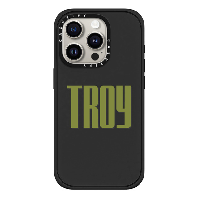 CASETiFY iPhone 15 Pro ケース マットブラック インパクトケース MagSafe対応 Custom Case - Troy