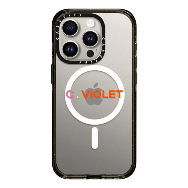 CASETiFY iPhone 15 Pro ケース ブラック インパクトケース MagSafe対応 Custom Case - c. Violet