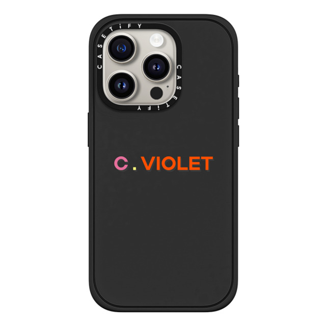 CASETiFY iPhone 15 Pro ケース マットブラック インパクトケース MagSafe対応 Custom Case - c. Violet