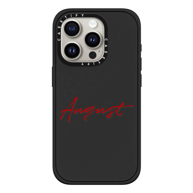 CASETiFY iPhone 15 Pro ケース マットブラック インパクトケース MagSafe対応 Custom Case - August