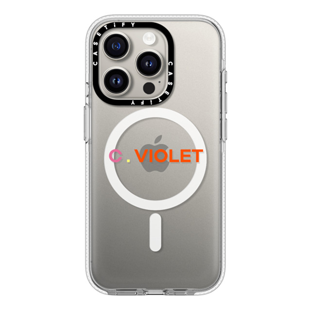 CASETiFY iPhone 15 Pro ケース クリア クリア ケース MagSafe対応 Custom Case - c. Violet