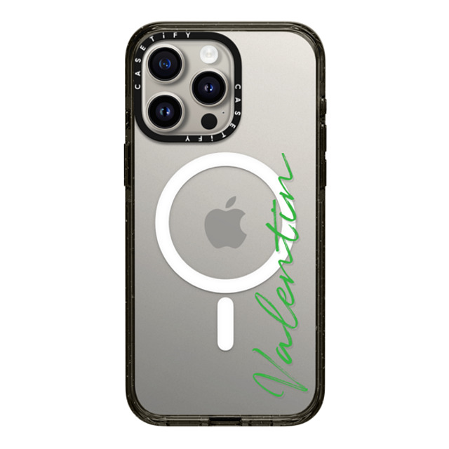 CASETiFY iPhone 15 Pro Max ケース ブラック インパクトケース MagSafe対応 Custom Case - Valentin