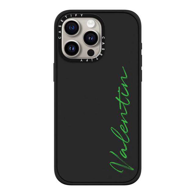 CASETiFY iPhone 15 Pro Max ケース マットブラック インパクトケース MagSafe対応 Custom Case - Valentin