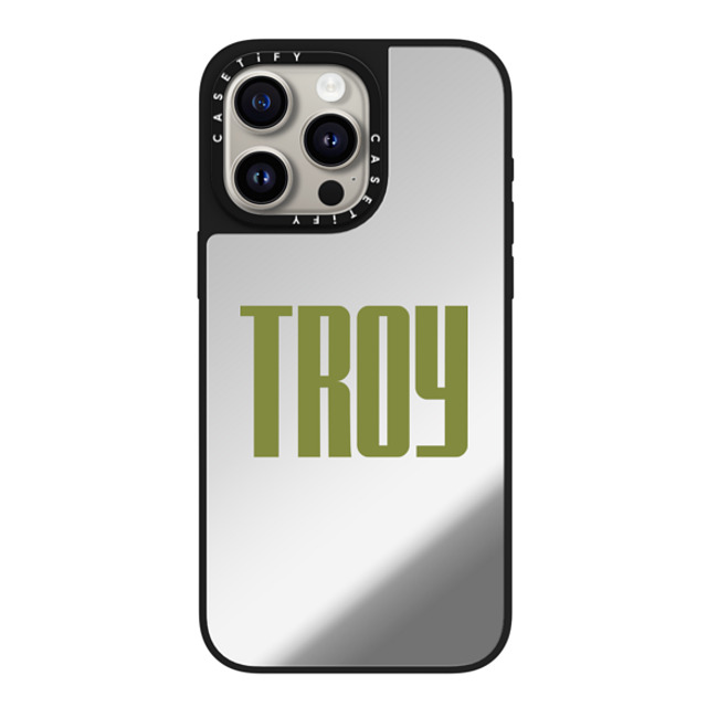 CASETiFY iPhone 15 Pro Max ケース Silver on Black ミラーケース MagSafe対応 Custom Case - Troy