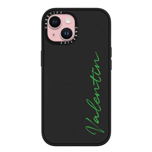 CASETiFY iPhone 15 ケース マットブラック インパクトケース MagSafe対応 Custom Case - Valentin