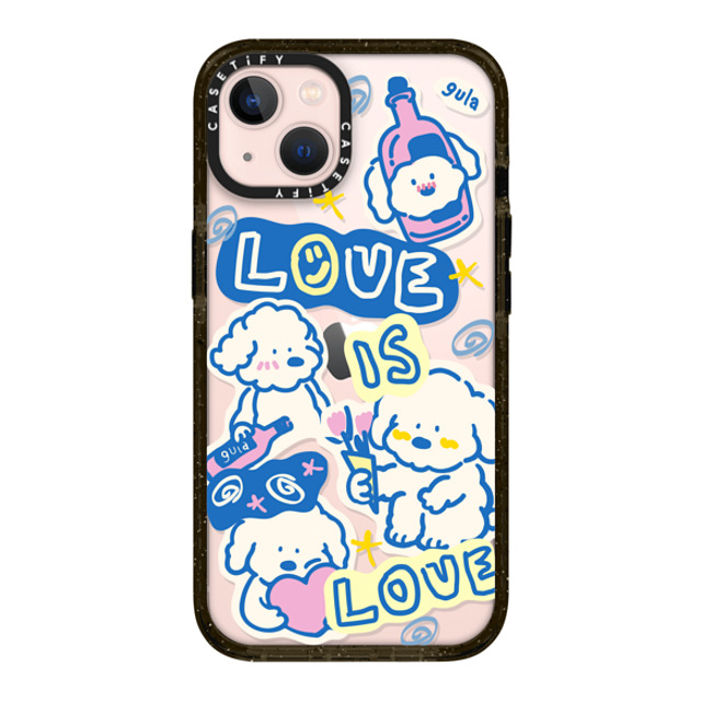 CASETiFY iPhone 13 ケース ブラック インパクトケース love is love gula