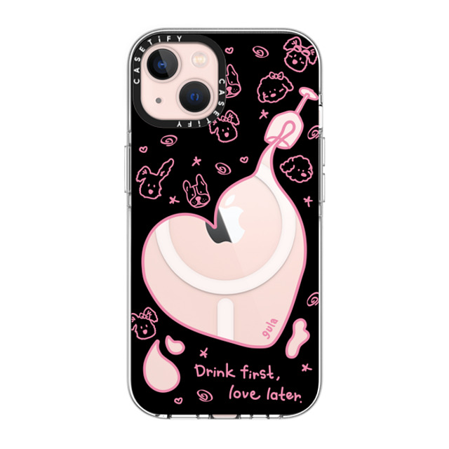 CASETiFY iPhone 13 ケース クリア クリア ケース MagSafe対応 drink first gula