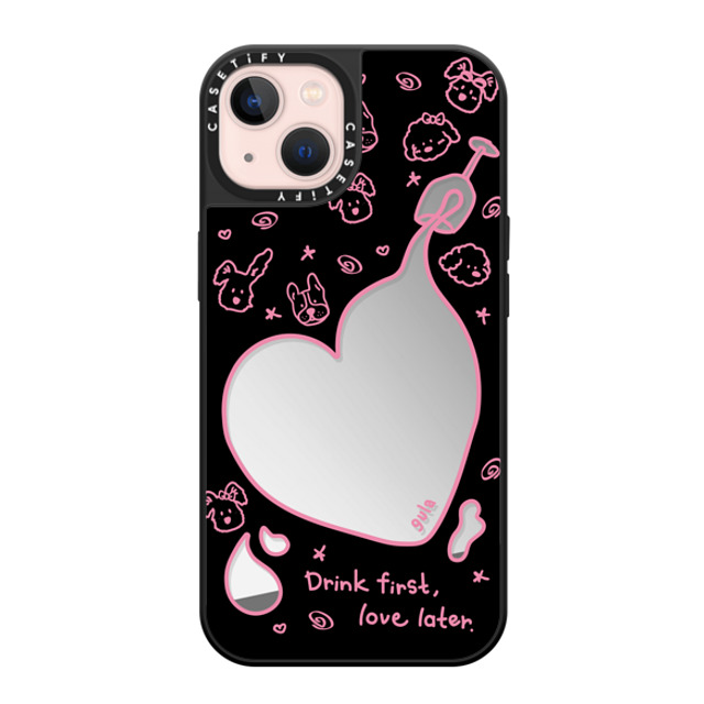 CASETiFY iPhone 13 ケース Silver on Black ミラーケース MagSafe対応 drink first gula Mother's Day CASETiFY iPhone 13 ケース Silver on Black ミラーケース MagSafe対応 drink first gula Mother's Day