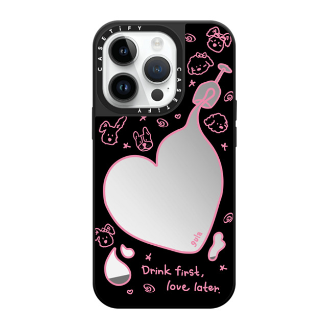 CASETiFY iPhone 14 Pro ケース Silver on Black ミラーケース MagSafe対応 drink first gula Father's Day CASETiFY iPhone 14 Pro ケース Silver on Black ミラーケース MagSafe対応 drink first gula Father's Day